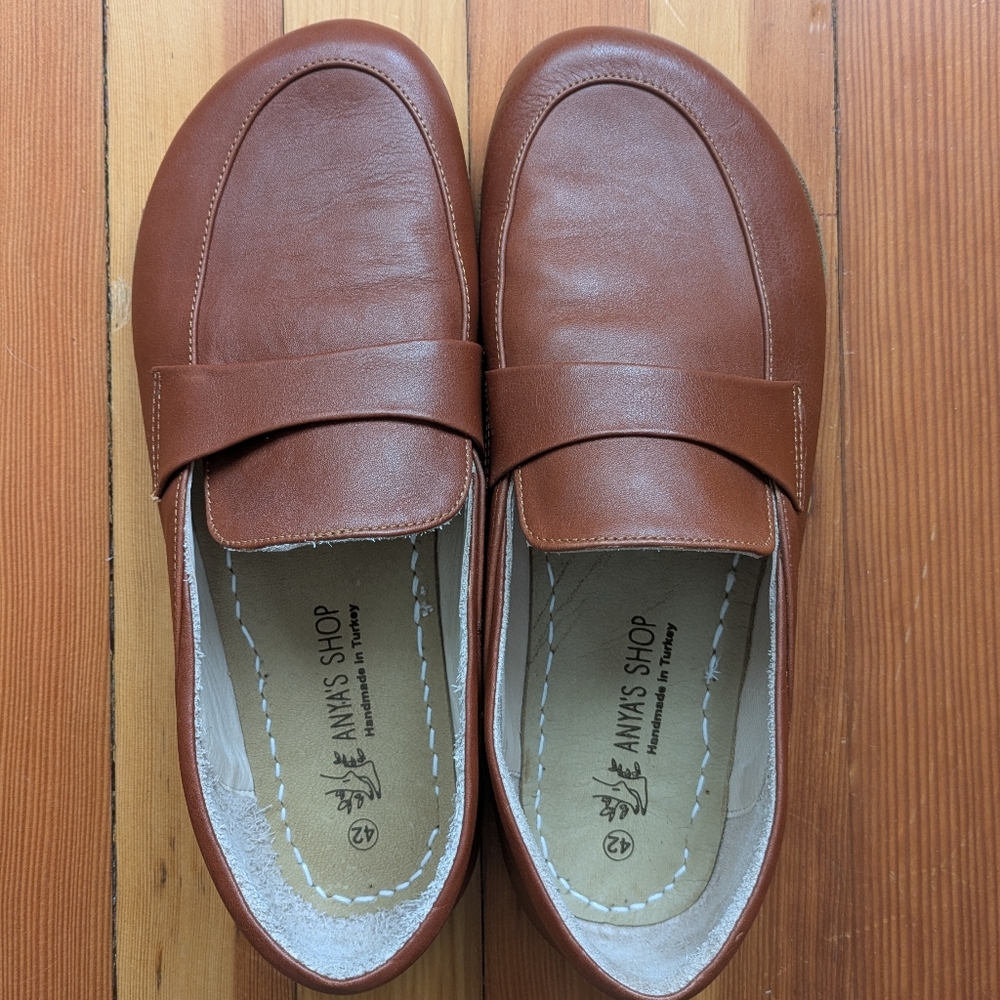 Women's Brown Leather "Barefoot" Loafers